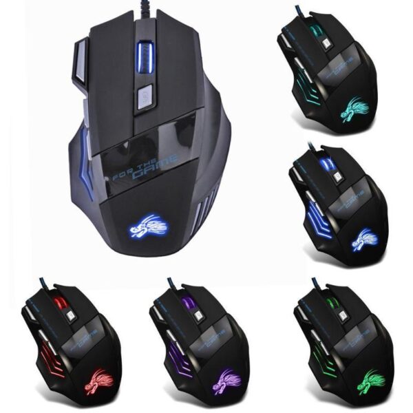 Wired Gaming Mouse 5500DPI 7-Color LED Backlight Optical Mouse Gamer USB 7 Buttons PC Gamer Computer Laptop Desktop Mice - Image 3